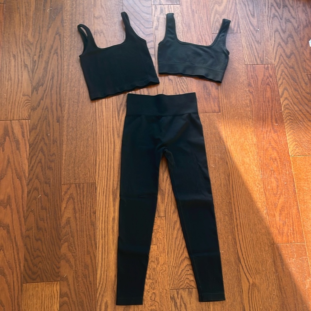 3 piece black workout set